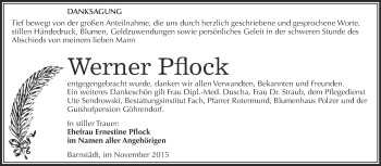 Traueranzeige von Werner Otto Pflock von WVG - Wochenspiegel Merseburg
