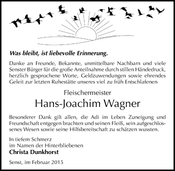 Traueranzeige von Hans-Joachim Wagner von Mitteldeutsche Zeitung Wittenberg