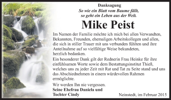 Traueranzeige von Mike Peist von Super Sonntag Quedlinburg