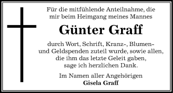 Traueranzeige von Günter Graff von Mitteldeutsche Zeitung Bernburg