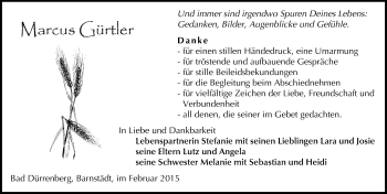 Traueranzeige von Marcus Gürtler von Mitteldeutsche Zeitung Merseburg/Querfurt
