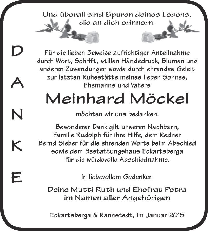  Traueranzeige für Meinhard Möckel vom 13.02.2015 aus Mitteldeutsche Zeitung