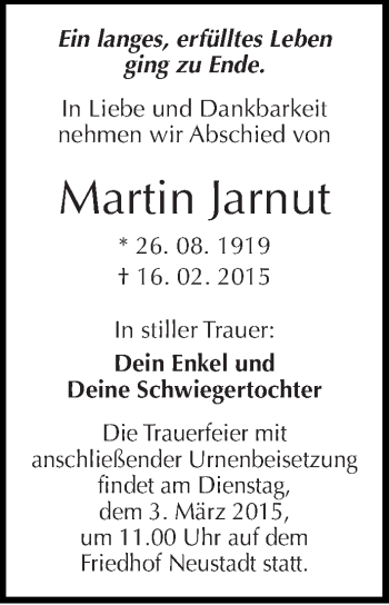 Traueranzeige von Martin Jarnut von Mitteldeutsche Zeitung Halle/Saalkreis