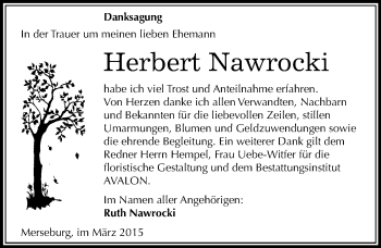 Traueranzeige von Herbert Nawrocki von Mitteldeutsche Zeitung Merseburg/Querfurt