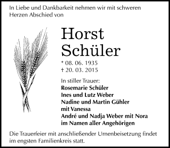Traueranzeige von Instiller Schüler von Mitteldeutsche Zeitung Halle/Saalkreis
