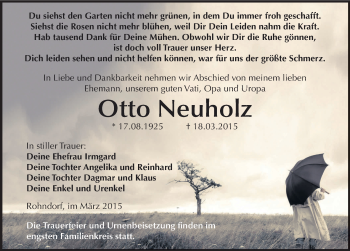 Traueranzeige von Otto Neuholz von Mitteldeutsche Zeitung Köthen
