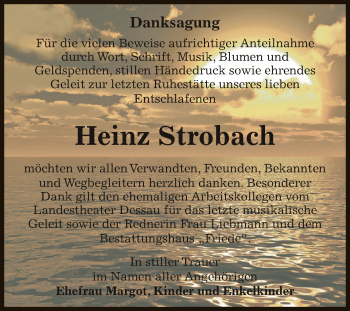Traueranzeige von Heinz Strobach von WVG - Wochenspiegel Dessau / Köthen