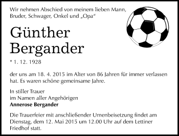 Traueranzeige von Günther Bergander von Mitteldeutsche Zeitung Halle/Saalkreis