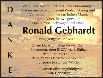 Traueranzeige von Ronald Gebhardt von Mitteldeutsche Zeitung Weißenfels