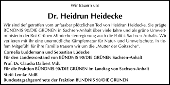 Traueranzeige von Heidrun Heidecke von Mitteldeutsche Zeitung