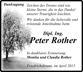 Traueranzeige von Peter Rother von Mitteldeutsche Zeitung Quedlinburg