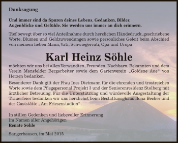 Traueranzeige von Karl Heinz Söhle von Mitteldeutsche Zeitung