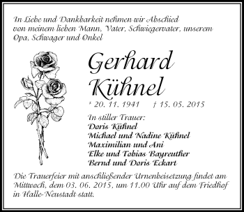 Traueranzeige von Gerhard Kühnel von Mitteldeutsche Zeitung Halle/Saalkreis