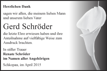 Traueranzeige von Gerd Schröder von Super Sonntag Merseburg