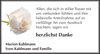 Traueranzeige von Fritz Kahlmann von Mitteldeutsche Zeitung Weißenfels