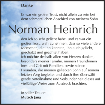 Traueranzeige von Norman Heinrich von Super Sonntag Zeitz