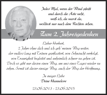 Traueranzeige von Herbert Gruhn von Super Sonntag Bernburg