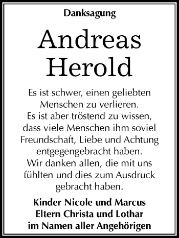 Traueranzeige von Andreas Herold von Mitteldeutsche Zeitung
