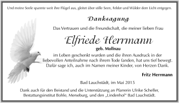 Traueranzeige von Elfriede Herrmann von Mitteldeutsche Zeitung