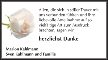 Traueranzeige von Fritz Kahlmann von WVG - Wochenspiegel NMB / WSF / ZTZ
