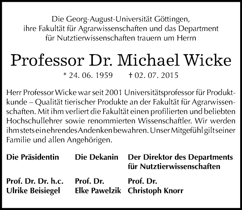  Traueranzeige für Michael Wicke vom 11.07.2015 aus Mitteldeutsche Zeitung Halle/Saalkreis
