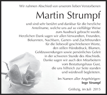 Traueranzeige von Martin Strumpf von WVG - Wochenspiegel Dessau / Köthen