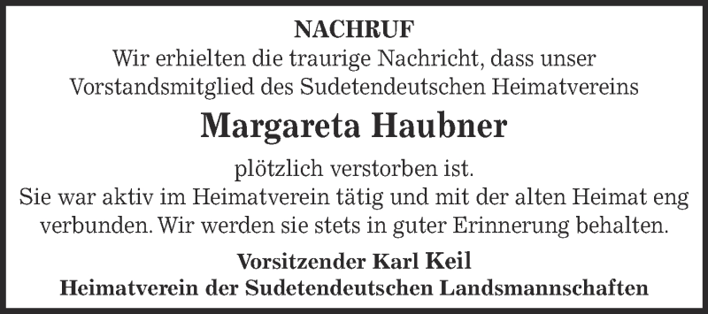  Traueranzeige für Margareta Haubner vom 15.07.2015 aus WVG - Wochenspiegel Aschersleben