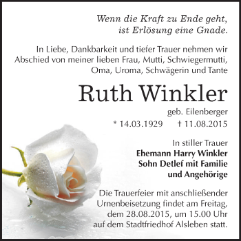 Traueranzeige von Heinz Menßen von Mitteldeutsche Zeitung Halle/Saalkreis