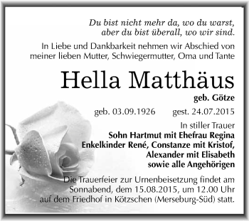 Traueranzeige von Hildegard Böhling von Mitteldeutsche Zeitung Wittenberg
