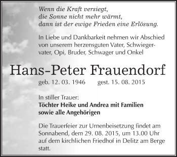 Traueranzeige von Wolfgang Großpietsch von Mitteldeutsche Zeitung