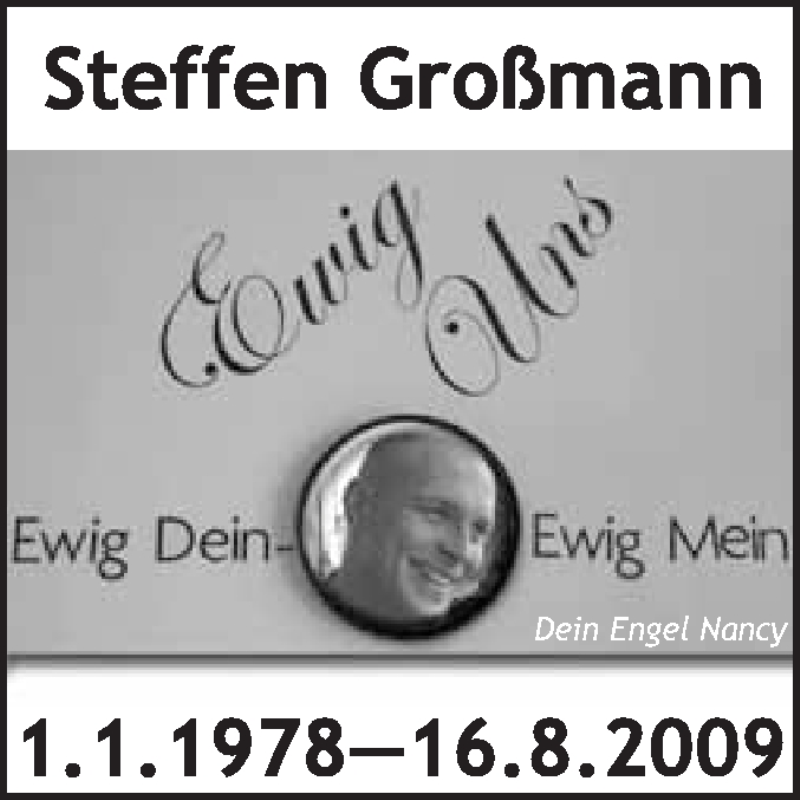  Traueranzeige für Steffen Großmann vom 15.08.2015 aus Super Sonntag Wittenberg
