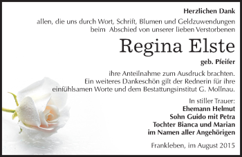 Traueranzeige von Regna Elste von Mitteldeutsche Zeitung Merseburg/Querfurt