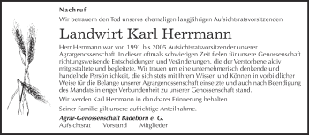 Traueranzeige von Karl Herrmann von WVG - Wochenspiegel Quedlinburg