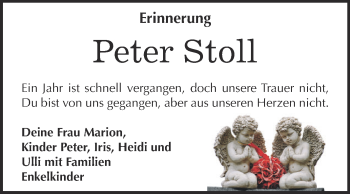 Traueranzeige von Peter Stoll von Super Sonntag Bernburg