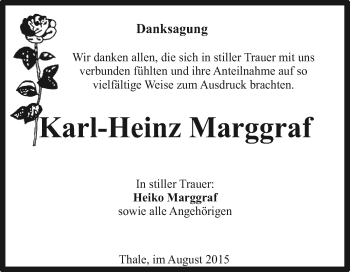 Traueranzeige von Karl-Heinz Marggraf von Super Sonntag Quedlinburg