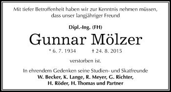 Traueranzeige von Gunnar Mölzer von Mitteldeutsche Zeitung Halle/Saalkreis