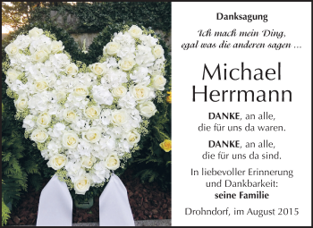 Traueranzeige von Michael Herrmann von Super Sonntag Aschersleben