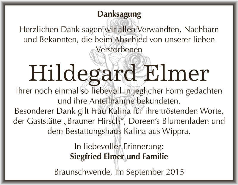  Traueranzeige für Elisabeth Riede vom 27.09.2014 aus Mitteldeutsche Zeitung Halle/Saalkreis