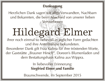 Traueranzeige von Elisabeth Riede von Mitteldeutsche Zeitung Halle/Saalkreis