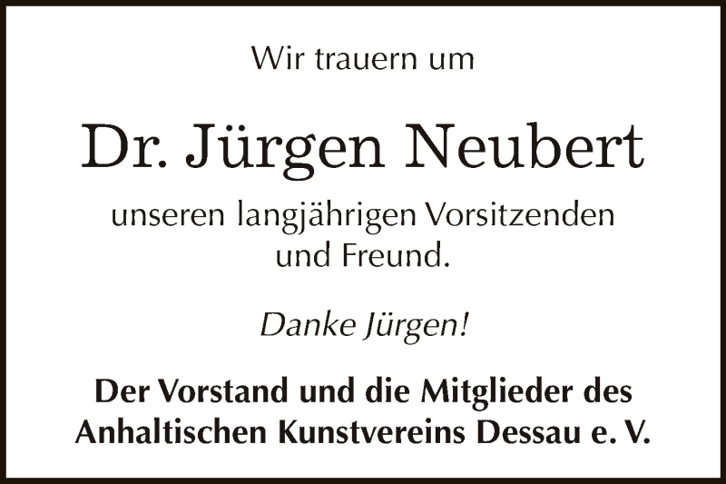  Traueranzeige für Jürgen Neubert vom 19.09.2015 aus WVG - Wochenspiegel Dessau / Köthen