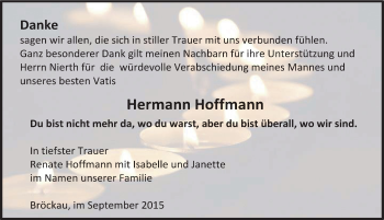 Traueranzeige von Hermann Hoffmann von Mitteldeutsche Zeitung Zeitz