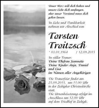 Traueranzeige von Torsten Troitzsch von Mitteldeutsche Zeitung Dessau-Roßlau