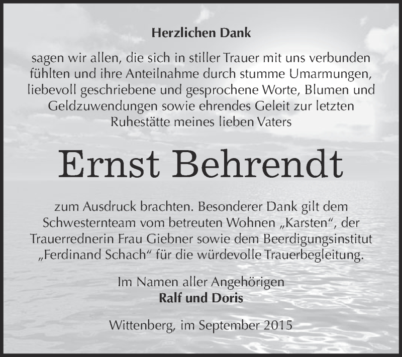  Traueranzeige für Irene Töpfer vom 05.09.2015 aus Mitteldeutsche Zeitung Mansfelder Land