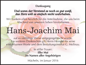 Traueranzeige von Hans-Joachim Mai von Mitteldeutsche Zeitung Merseburg/Querfurt