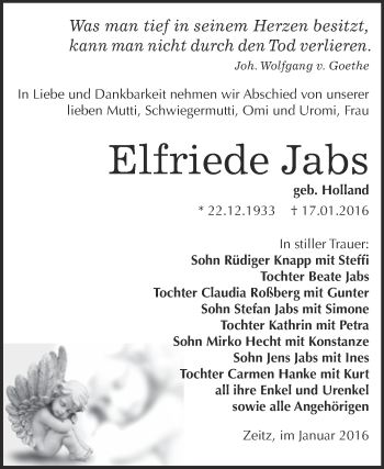 Traueranzeige von Frieda Bury von Mitteldeutsche Zeitung