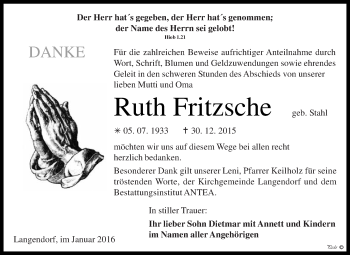 Traueranzeige von Harald Lüders von Mitteldeutsche Zeitung Wittenberg