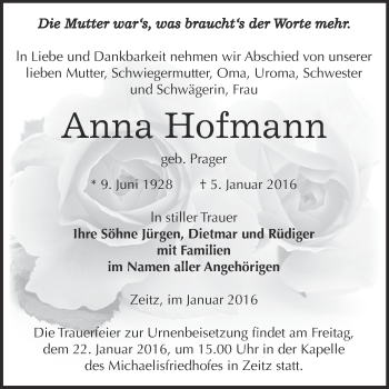 Traueranzeige von Maria Schubert von Mitteldeutsche Zeitung Halle/Saalkreis