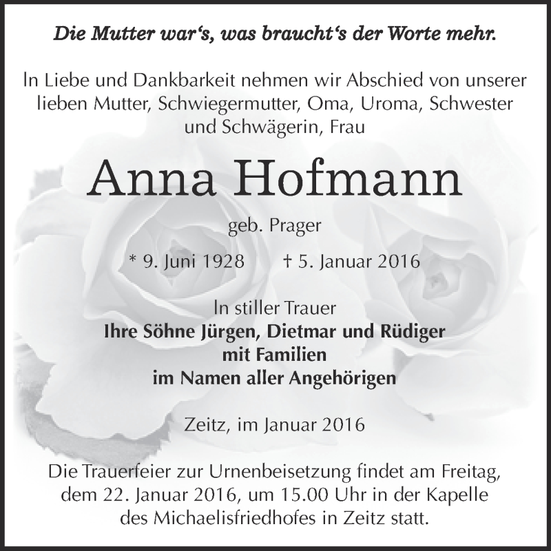  Traueranzeige für Maria Schubert vom 16.09.2015 aus Mitteldeutsche Zeitung Halle/Saalkreis