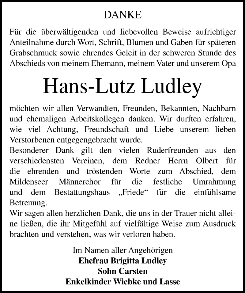  Traueranzeige für Hans-Lutz Ludley vom 16.01.2016 aus Mitteldeutsche Zeitung Dessau-Roßlau