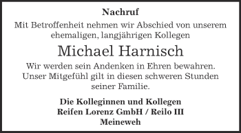 Traueranzeige von Michael Harnisch von Super Sonntag Zeitz